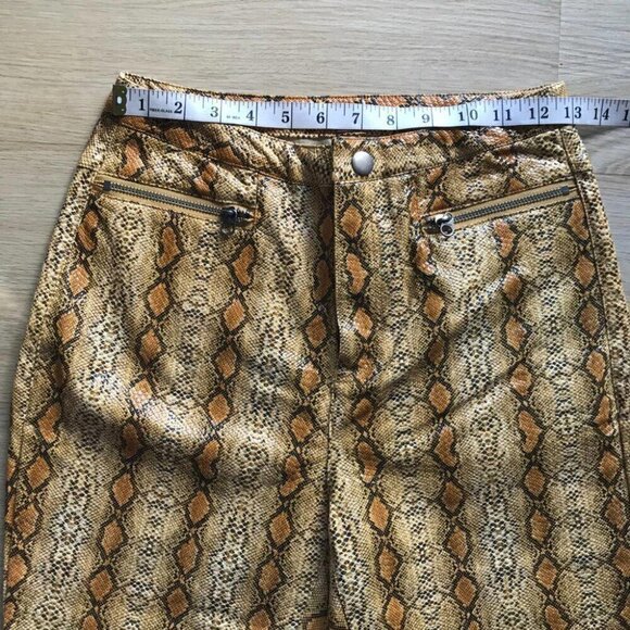 Free People Cowgirl Core Faux Leather Pants Snakeskin Zip Details Western - Picture 7 of 14